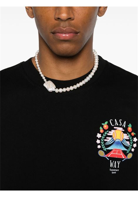 Black Casa Way T-shirt Casablanca - men CASABLANCA | MPF25JTS00109BLK