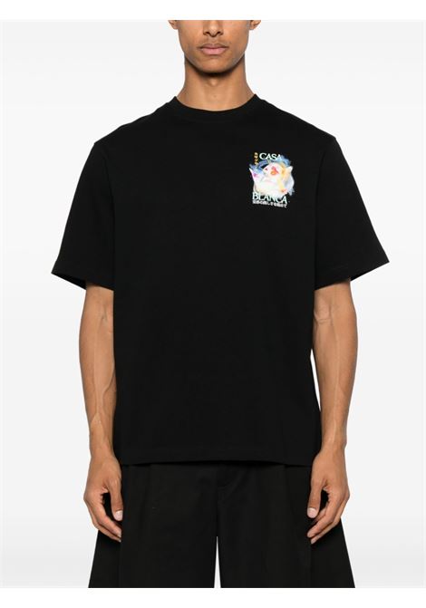 Black Galactic Connection t-shirt Casablanca - men CASABLANCA | MPF25JTS04405BLK