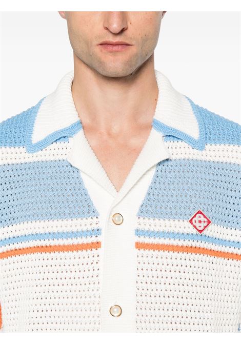 Baby Blue and white stripe-detail shirt Casablanca - men CASABLANCA | MPF25KW99701BLMLT