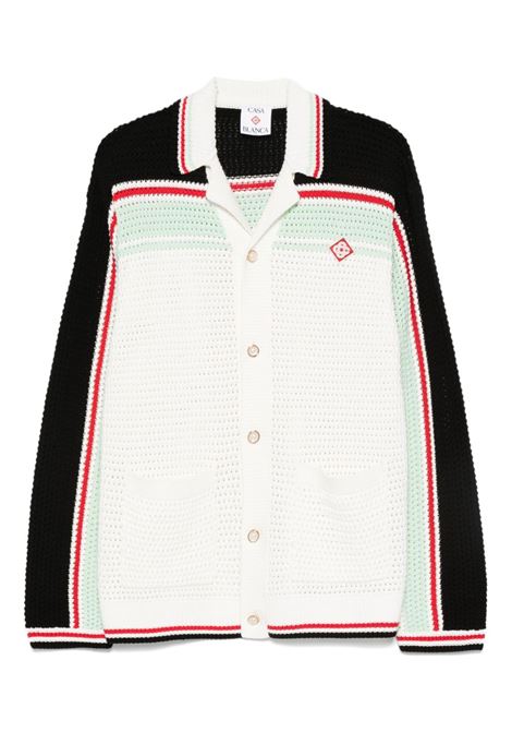 Black stripe-detail cardigan Casablanca - men CASABLANCA | MPF25KW99801BLKMLT