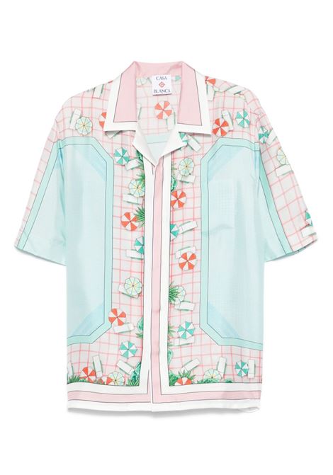 Camicia in seta con stampa multicolore Casablanca - uomo CASABLANCA | MPF25SH00308EXMLT