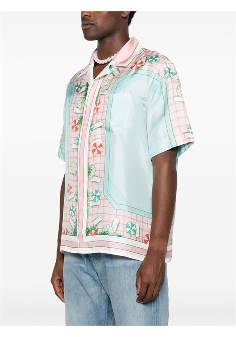 Camicia in seta con stampa multicolore Casablanca - uomo CASABLANCA | MPF25SH00308EXMLT
