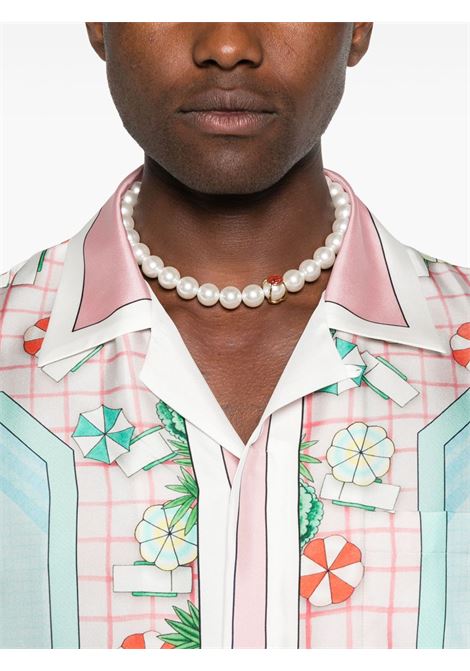 Camicia in seta con stampa multicolore Casablanca - uomo CASABLANCA | MPF25SH00308EXMLT