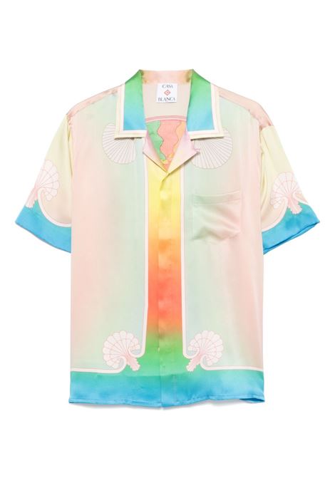 Camicia in seta con stampa multicolore Casablanca - uomo CASABLANCA | MPF25SH00309EXMLT