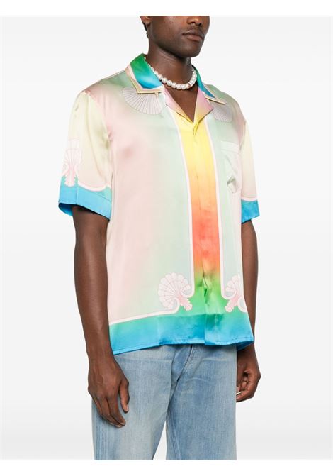 Camicia in seta con stampa multicolore Casablanca - uomo CASABLANCA | MPF25SH00309EXMLT