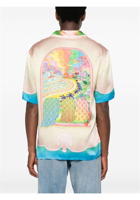 Camicia in seta con stampa multicolore Casablanca - uomo CASABLANCA | MPF25SH00309EXMLT