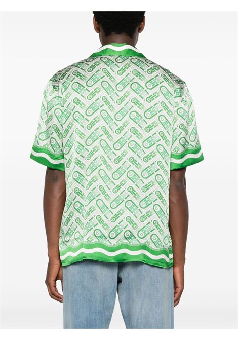 Camicia in seta con stampa multicolore Casablanca - uomo CASABLANCA | MPF25SH00310EXGRN