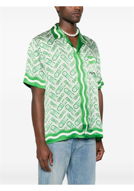 Camicia in seta con stampa multicolore Casablanca - uomo CASABLANCA | MPF25SH00310EXGRN