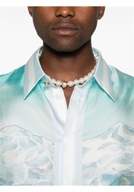 Camicia in seta con stampa multicolore Casablanca - uomo CASABLANCA | MPF25SH02101EXMTL