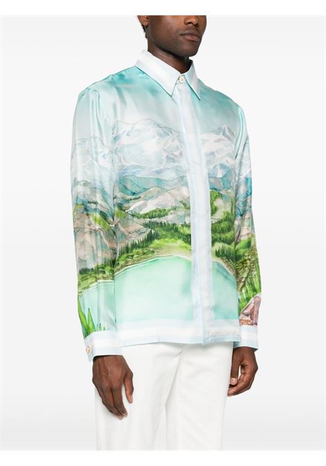 Camicia in seta con stampa multicolore Casablanca - uomo CASABLANCA | MPF25SH02101EXMTL