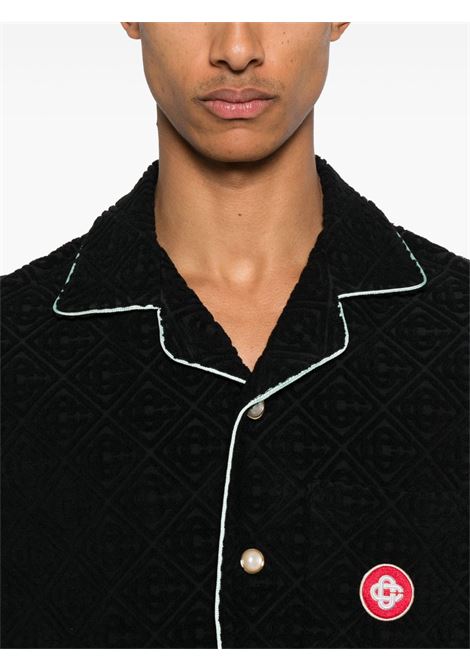 Black contrasting trim shirt Casablanca - men CASABLANCA | MPF25SH08502BLK