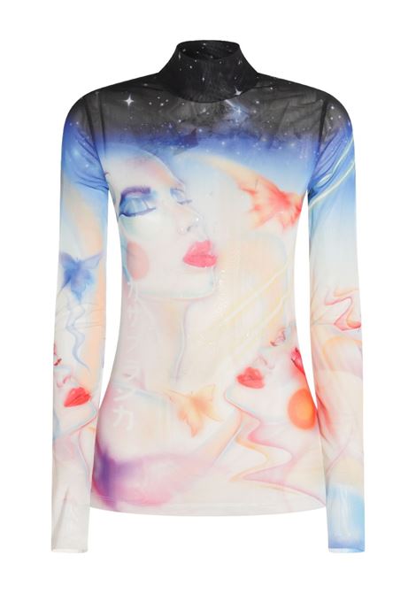 Top a maniche lunghe con stampa grafica in multicolore Casablanca - donna