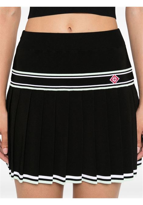 Black pleated striped skirt Casablanca - women CASABLANCA | WPF25KW1027BLK