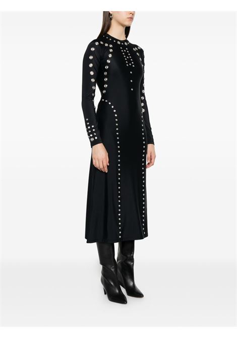 Black metallic-embellished dress Coperni - women COPERNI | COPR232F5021BLK