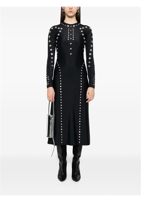 Black metallic-embellished dress Coperni - women COPERNI | COPR232F5021BLK