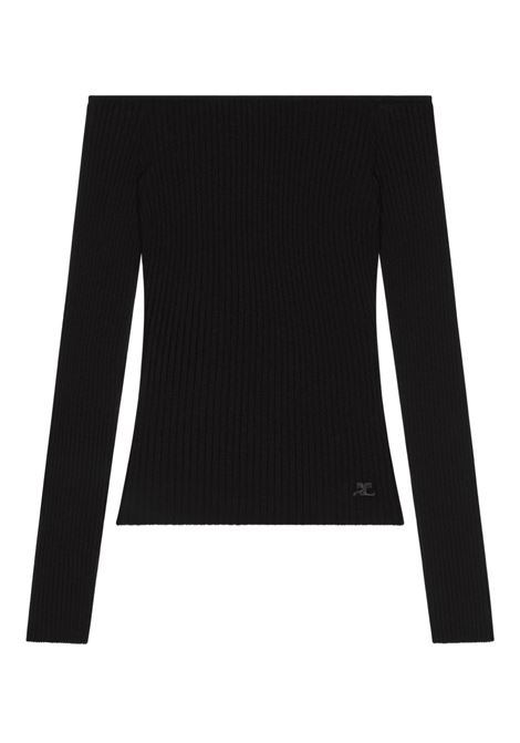 Top con spalle scoperte in nero Courrèges - donna