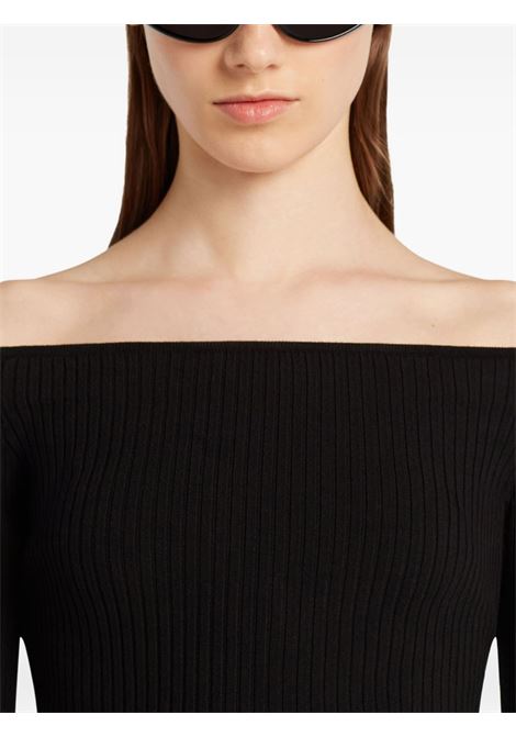 Top con spalle scoperte in nero Courrèges - donna COURRÈGES | 325MTO429FI00019999