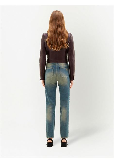 Giacca crop con applicazione in borgogna Courrèges - donna COURRÈGES | PERCBL005VY00144010