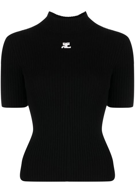 Top a collo alto in nero COURREGES - donna COURRÈGES | PERMPU026FI00019999