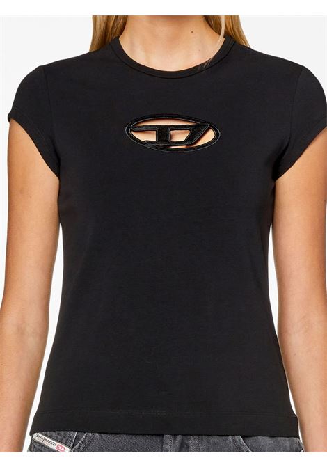 Black T-Angie cut-out logo T-shirt Diesel - women DIESEL | A062680AFAA9XXA