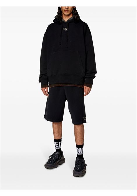 black metallic logo hoodie diesel - men DIESEL | A098560BMBJ9XX