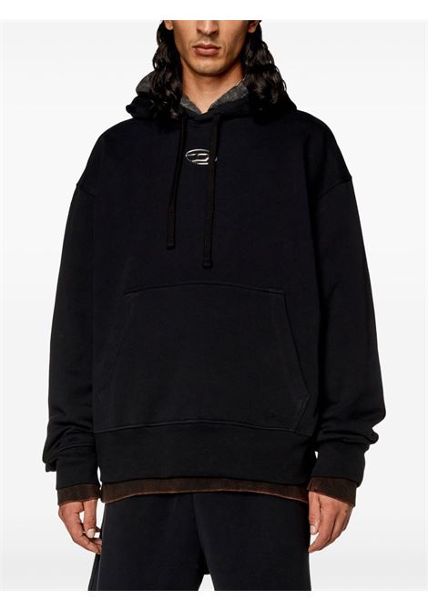 black metallic logo hoodie diesel - men DIESEL | A098560BMBJ9XX