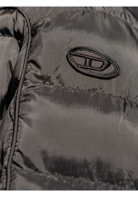 Coffee brown W-Stone logo-appliqué puffer jacket Diesel - men DIESEL | A147200BHAZ9XX