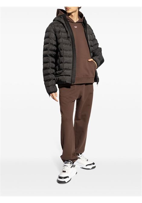 Coffee brown W-Stone logo-appliqué puffer jacket Diesel - men DIESEL | A147200BHAZ9XX