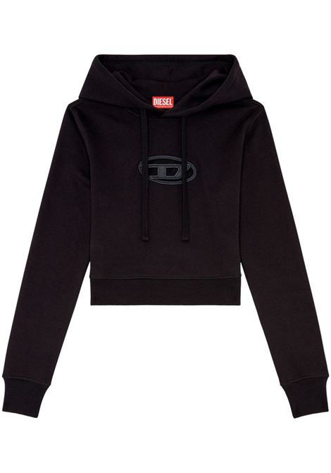 Felpa con coulisse e logo-patch in nero Diesel - donna DIESEL | A157140GRAC9XX