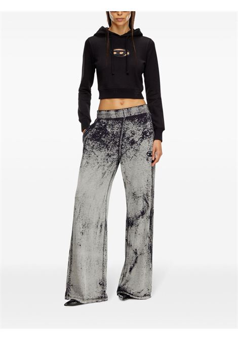 Felpa con coulisse e logo-patch in nero Diesel - donna DIESEL | A157140GRAC9XX