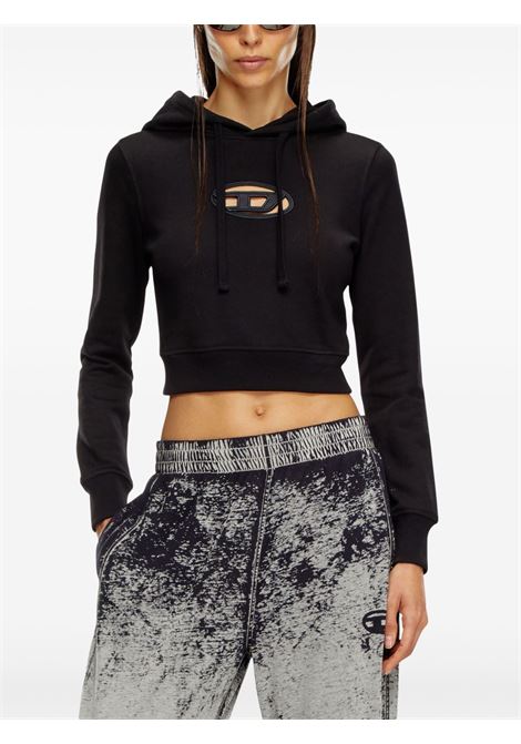Felpa con coulisse e logo-patch in nero Diesel - donna DIESEL | A157140GRAC9XX