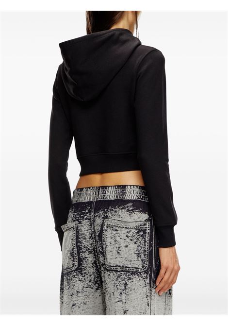 Felpa con coulisse e logo-patch in nero Diesel - donna DIESEL | A157140GRAC9XX
