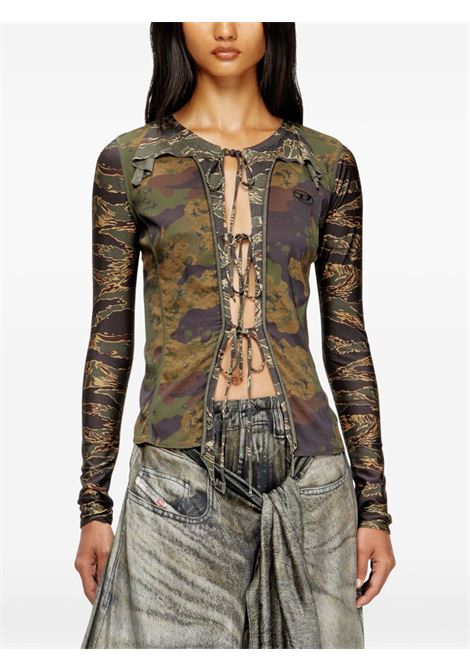 Top T-afry in verde Diesel - donna DIESEL | A185180NKCZ51FA