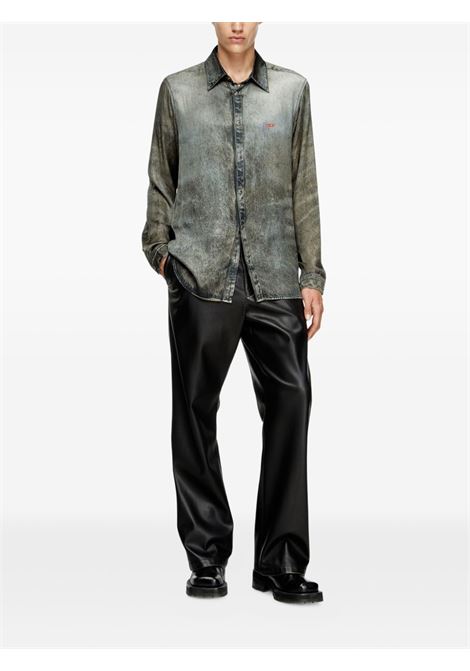 Camicia con lavaggio acido in nero Diesel - uomo DIESEL | A186220LKCT02