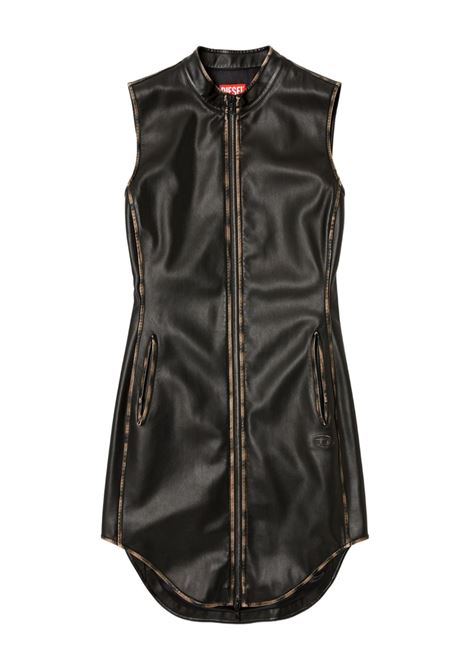 Abito corto smanicato con zip in nero Diesel - donna DIESEL | A196060LHBE9XX
