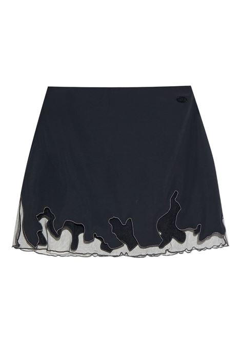 Minigonna O-Lane-R1 con inserti in tulle nero Diesel - donna DIESEL | A196090NKCV9XXA