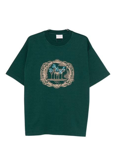 T-shirt con stampa in verde Drôle De Monsieur - uomo DROLE DE MONSIEUR | T-shirt | TS255CO002DGN