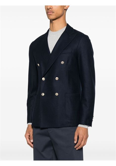 Dark blue double-breasted blazer Eleventy - men ELEVENTY | L70GIAA02JAC2401811