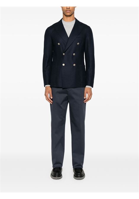 Dark blue double-breasted blazer Eleventy - men ELEVENTY | L70GIAA02JAC2401811