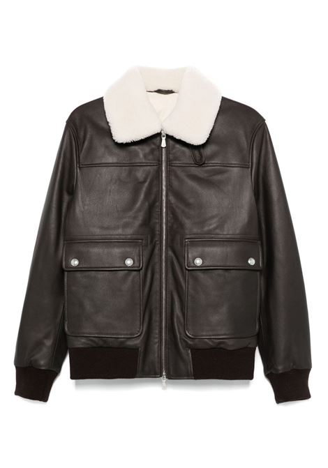 Brown shearling bomber jacket Eleventy - men