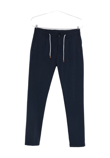 Navy blue drawstring-waist trousers Eleventy - men