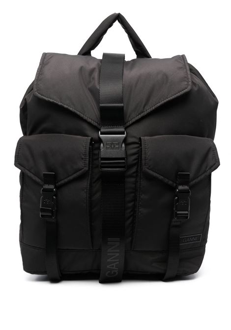 Black Tech multi-pocket backpack Ganni - unisex GANNI | A4755099