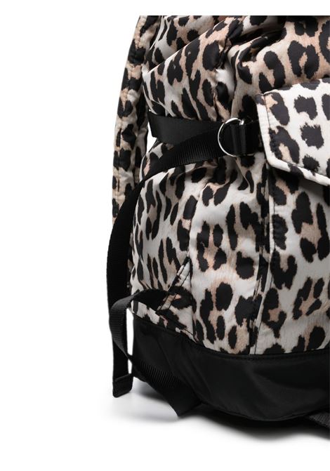 Multicolored leopard-print buckled backpack Ganni - women GANNI | A4757943