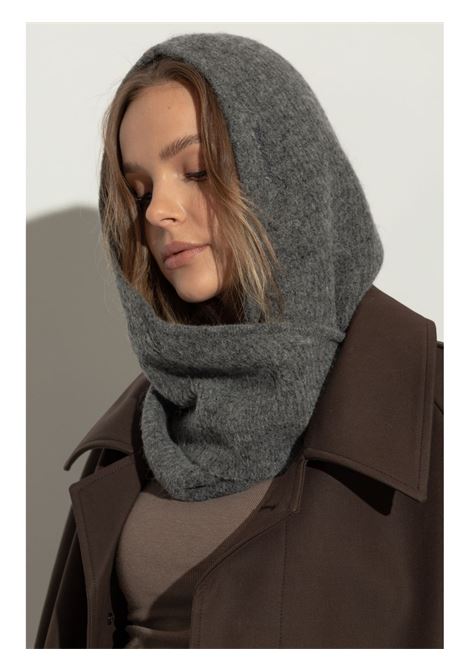 Passamontagna con sciarpa in maglia grigio Ganni - donna GANNI | A6475921