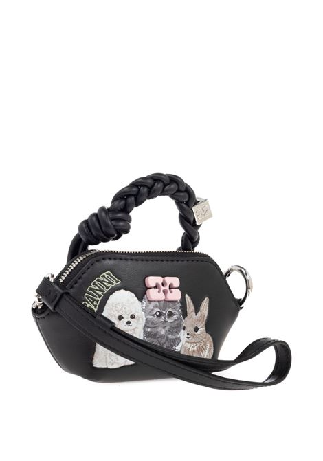Borsa a mano in pelle in nero Ganni - donna GANNI | A6891099