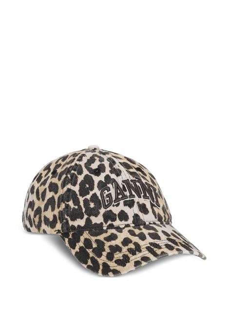 Beige leopard-print cap Ganni - women GANNI | A6898943