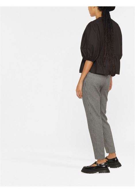 Black puff-sleeved peplum top - GANNI women GANNI | F7364099