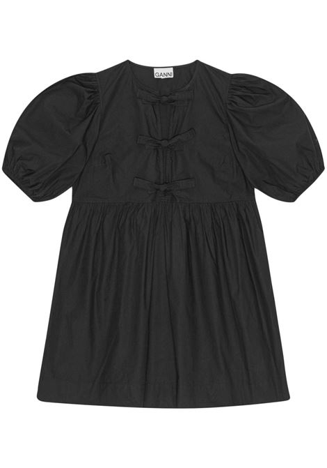 Abito corto con dettagli in nero Ganni - donna