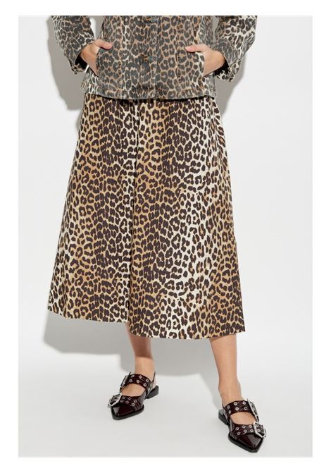 Multicolor leopard-print midi skirt Ganni - women GANNI | F9365943
