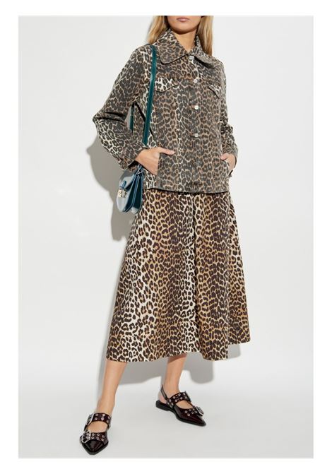 Multicolor leopard-print midi skirt Ganni - women GANNI | F9365943